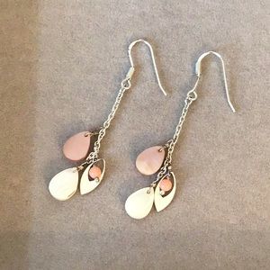 Sterling Silver Mother of Pearl Dangle Drop Earrings